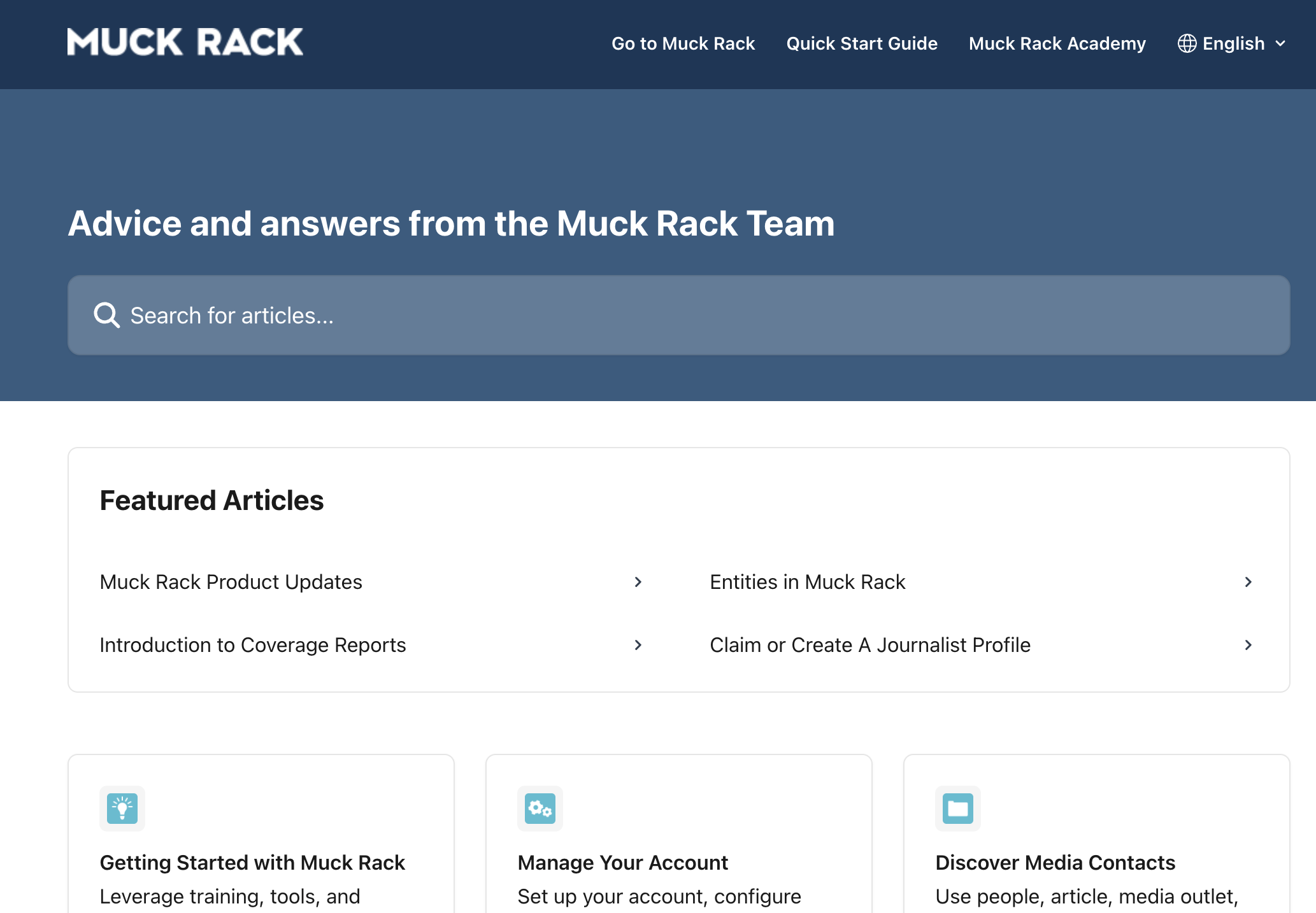 Muck Rack Help Center live site preview